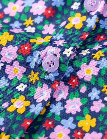 Floral Print Long-sleeved Cotton Dress